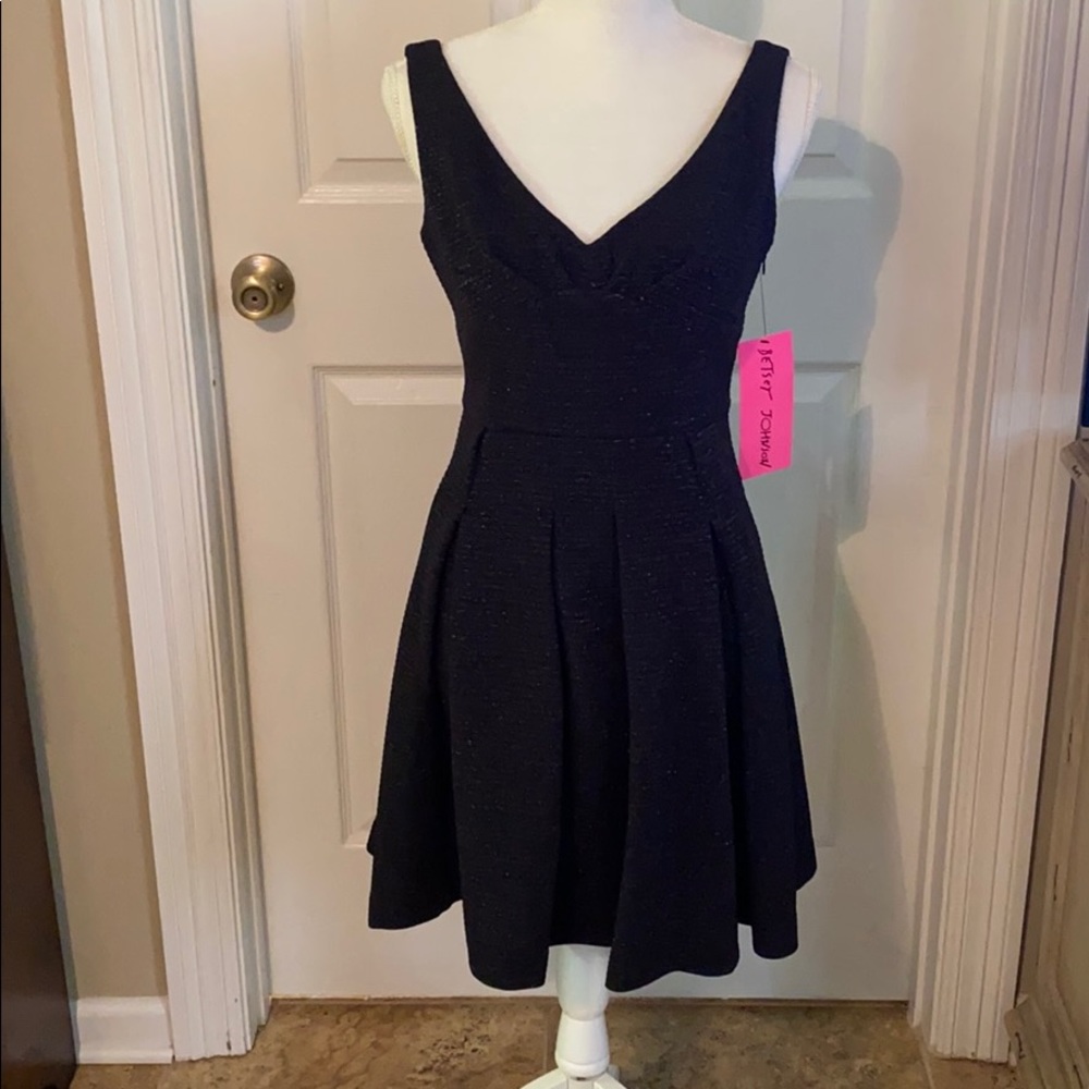 Betsy Johnson Black with Silver Cocktail Dress NWT